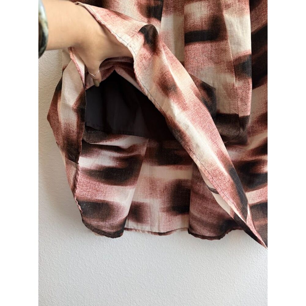 DKNY 100% Cotton Knotted Tie Front Maxi Sun Dress in Brown Ombre Stripe size M - Picture 10 of 16